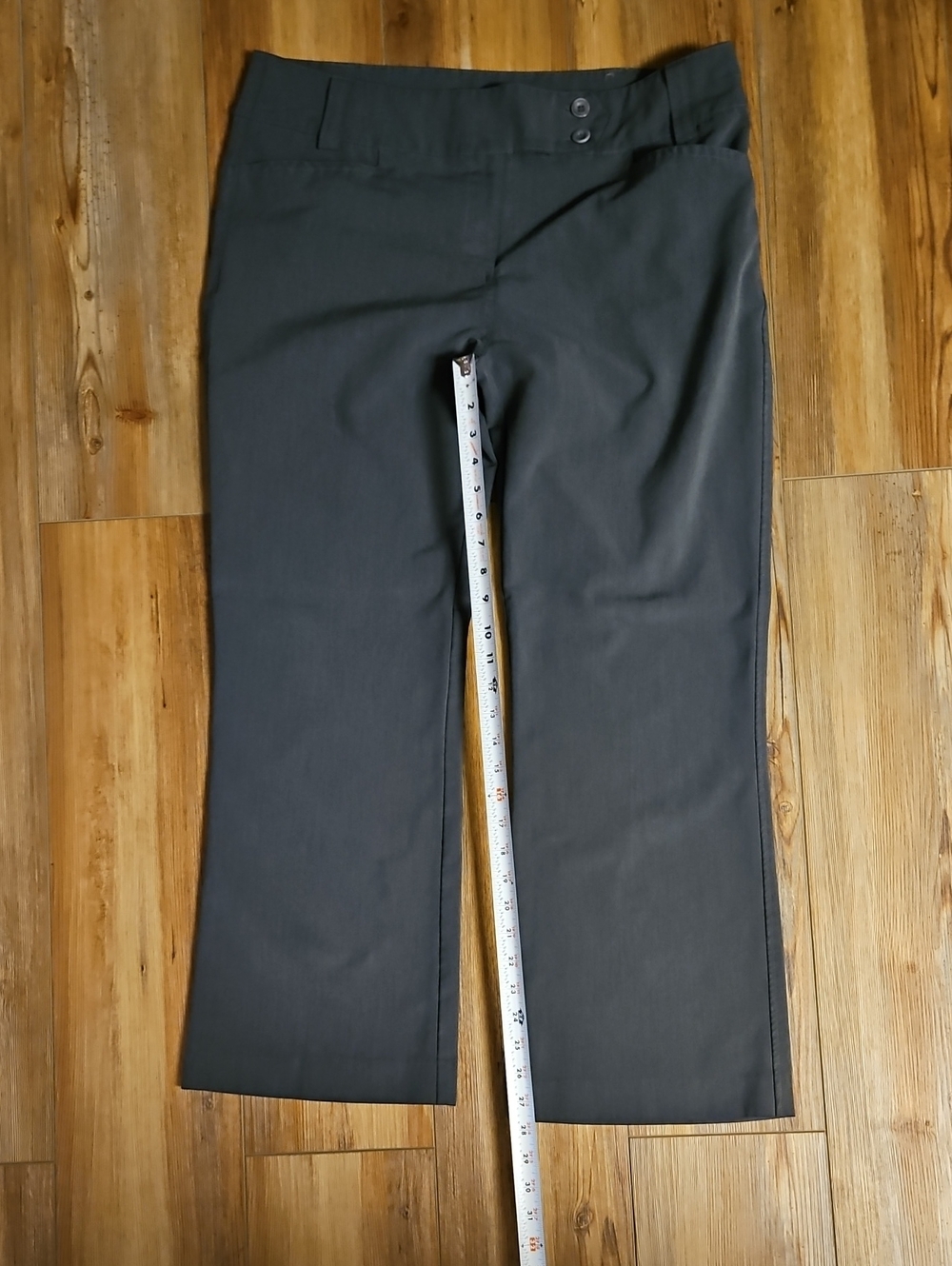 Classic Straight-Leg Dress Pants in Dark Charcoal